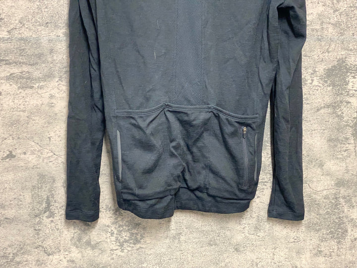 KI707 dhb 長袖 サイクルジャージ M 黒 動物毛付着