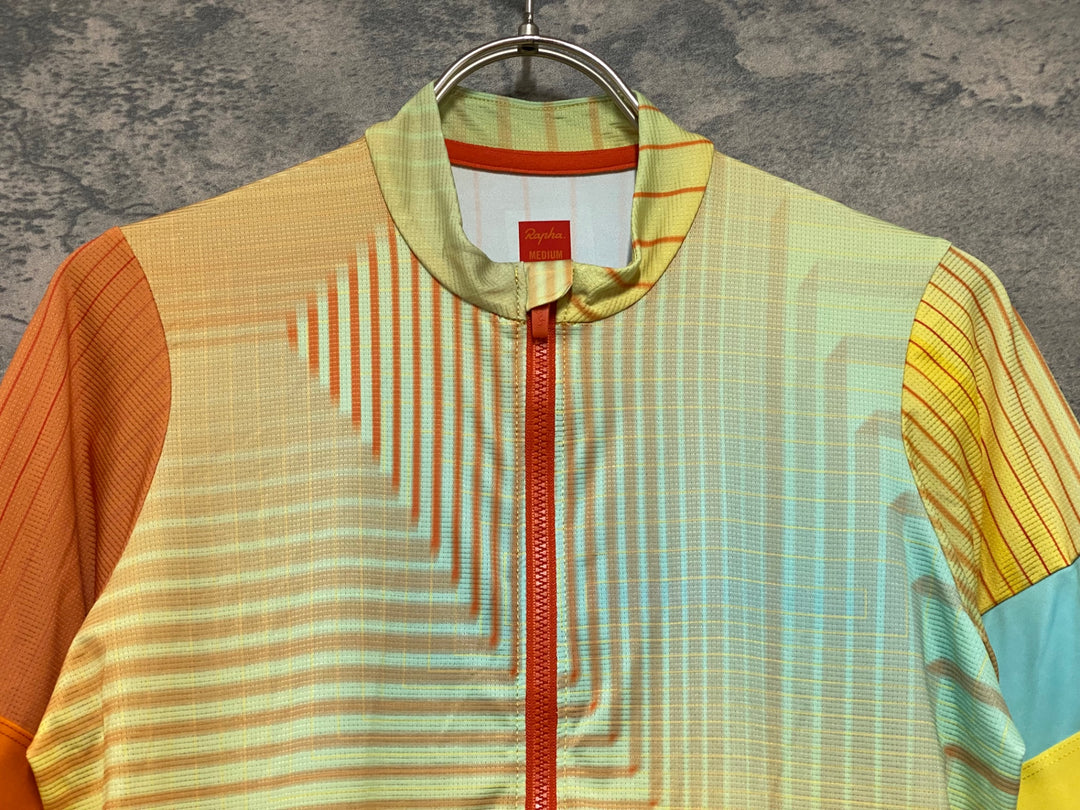 KC762 ラファ Rapha TUNNEL VISION TRAINING JERSEY 半袖 サイクルジャージ オレンジ 黄 M