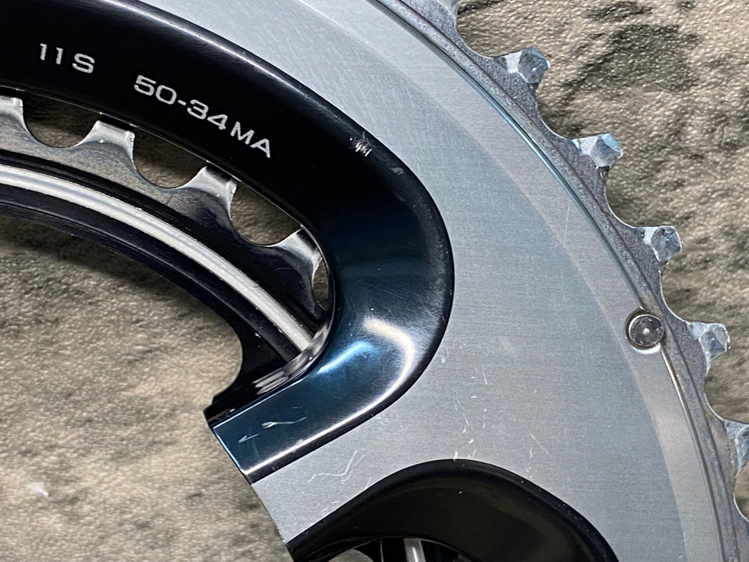 JM838 シマノ SHIMANO デュラエース DURA-ACE FC-9000 チェーンリング 50/34T ※歯の摩耗大の為ジャンク