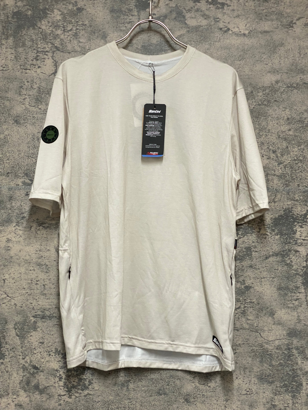 JY863 サンティーニ Santini 半袖 Tシャツ オフホワイト M POLARTEC DELTA