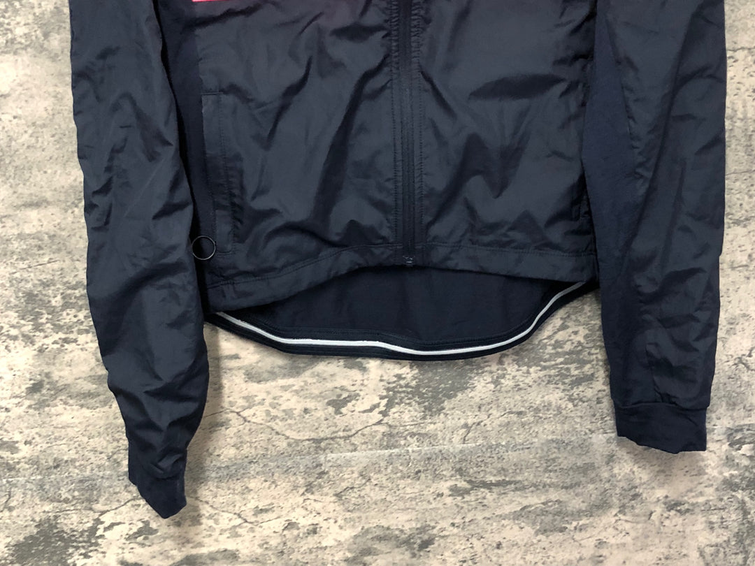JF776 ラファ Rapha BREVET LONG SLEEVE WINDBLOCK JERSEY 長袖 サイクルジャージ 紺 S