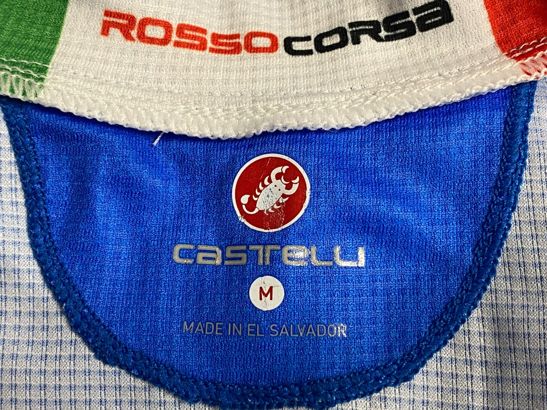 JV533 カステリ CASTELLI ロッソコルサ ROSSO CORSA 半袖 サイクルジャージ 青 M ITALIA Skoda