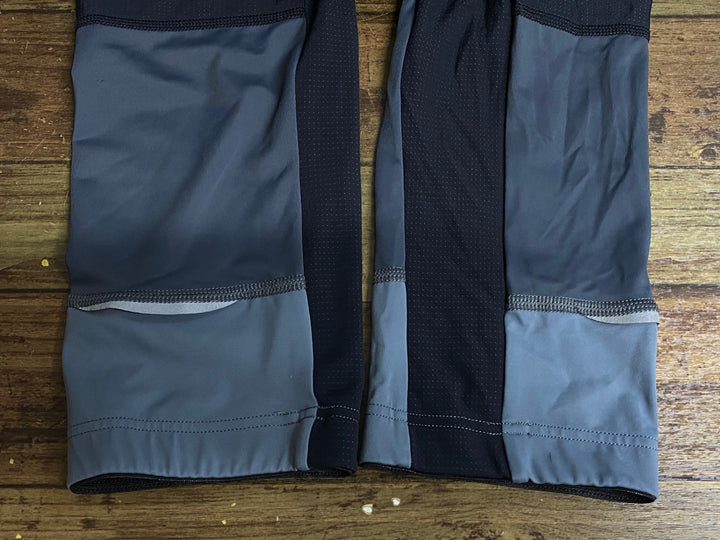 KB612 カフェドシクリステ Cafe du Cycliste ADRIENNE MAN ビブニッカー 黒 グレー S 裏起毛