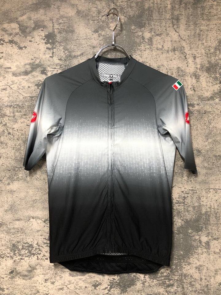 JS956 カステリ CASTELLI ROSSOCORSA 半袖 サイクルジャージ グレー 黒 M