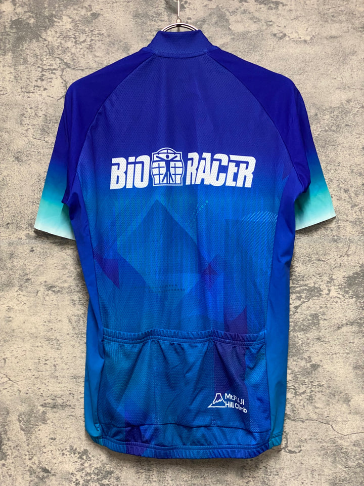 KG274 ビオレーサー BiO RACER 半袖 サイクルジャージ 青 紺 3/M 富士ヒル
