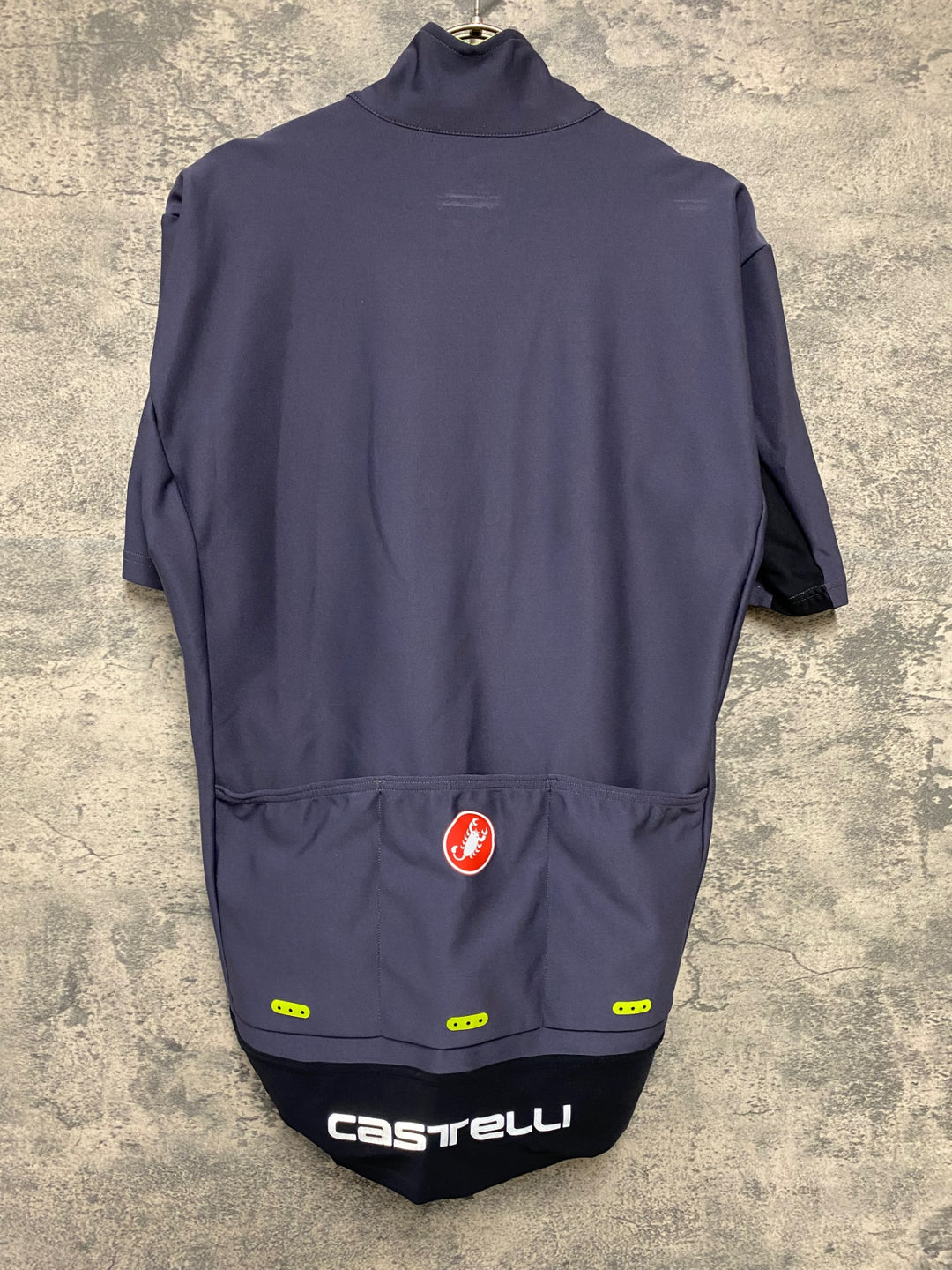 KB222 カステリ CASTELLI ROSSOCORSA 半袖 サイクルジャージ グレー 黄 XL gabba GORE WINDSTOPPER ※ロゴ劣化