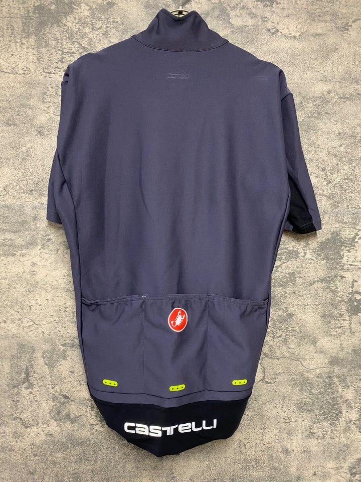KB222 カステリ CASTELLI ROSSOCORSA 半袖 サイクルジャージ グレー 黄 XL gabba GORE WINDSTOPPER ※ロゴ劣化