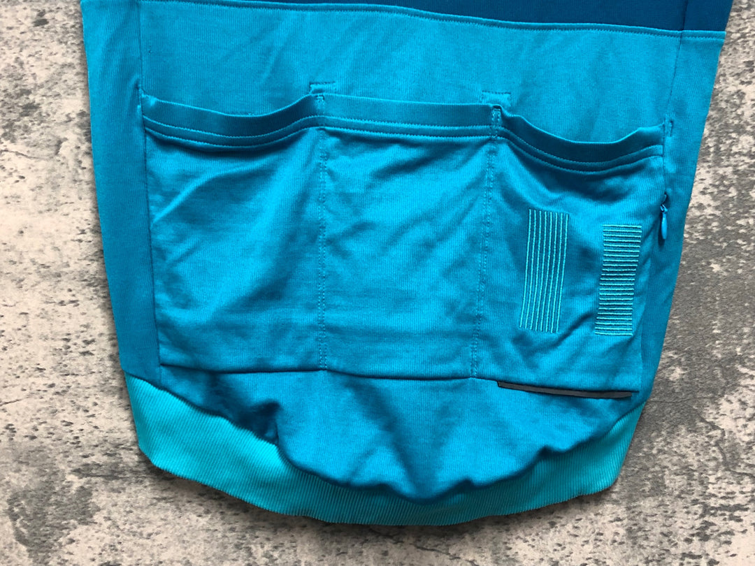JV072 ラファ Rapha SHORT SLEEVE TRICOLOUR JERSEY 半袖 深緑 ターコイズ XS