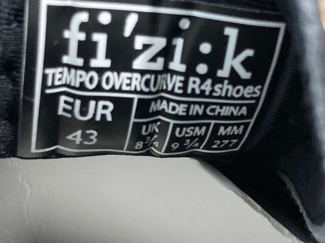 KR145 フィジーク fizik TEMPO OVERCURVE R4 Shoes ビンディングシューズ 黒 EU43