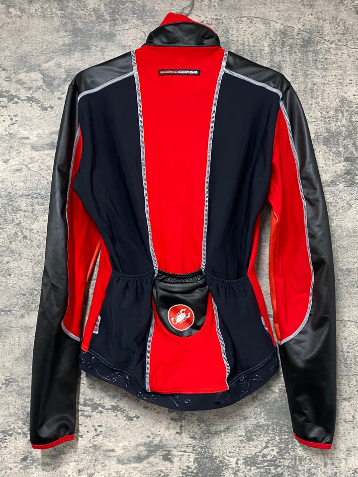 JF447 カステリ CASTELLI ROSSOCORSA レディース 裏起毛 サイクルジャケット 黒 M