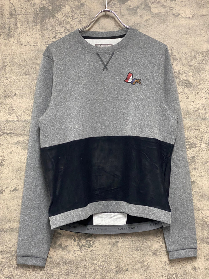 JY650 カフェドシクリステ CAFE DU CYCLISTE ANGELE 長袖 スウェットシャツ サイクルジャージ グレー 黒 L