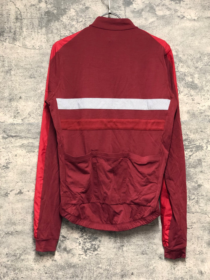 KK257 ラファ Rapha BREVET LONG SLEEVE WINDBLOCK JERSEY 長袖 サイクルジャージ 赤 S ※タグカット
