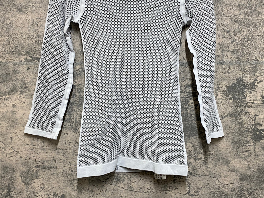 JO706 ミレー MILLET 長袖 ベースレイヤー メッシュ グレー S/M