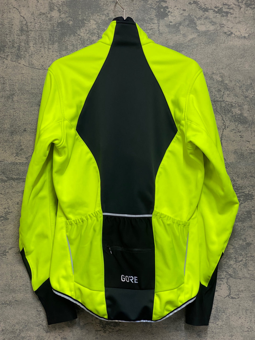 JO991 ゴア GORE 長袖 サイクルジャケット 黄 M 裏起毛 GORE WINDSTOPPER