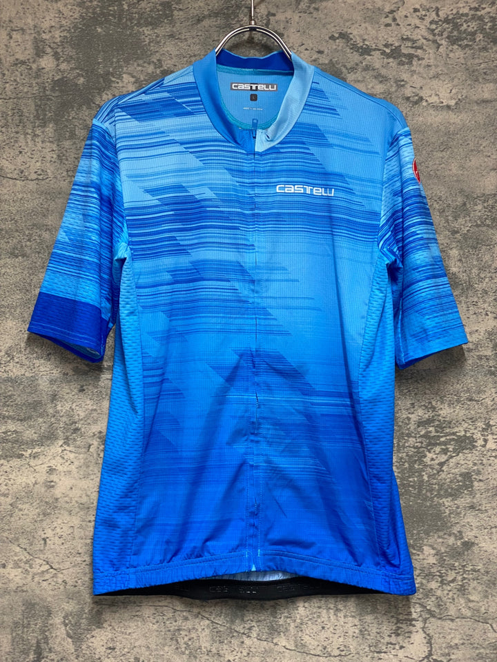 KG667 カステリ CASTELLI 半袖 サイクルジャージ 青 L