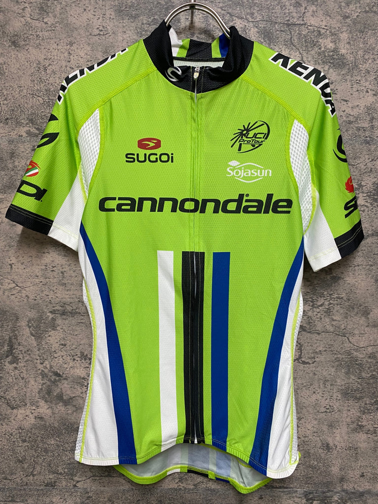 JS449 スゴイ SUGOI 半袖 サイクルジャージ 黒 緑 S/P CANNONDALE