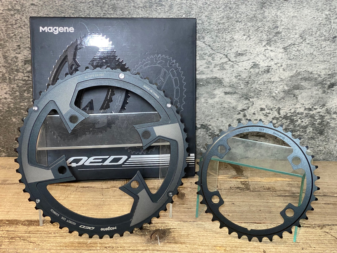JU140 マージーン Magene QED スプリット チェーンリング 2枚セット 52/36T 12S用