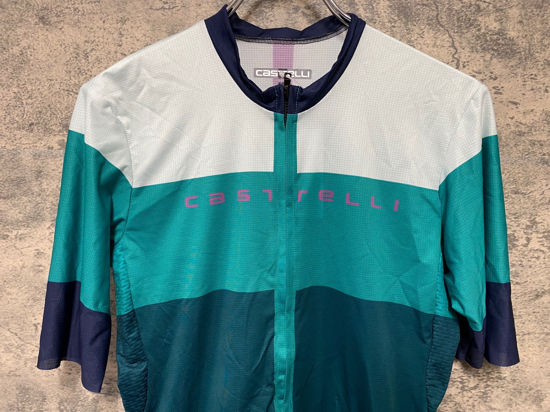 JT817 カステリ CASTELLI 半袖 サイクルジャージ 白 青 緑 L – BICI