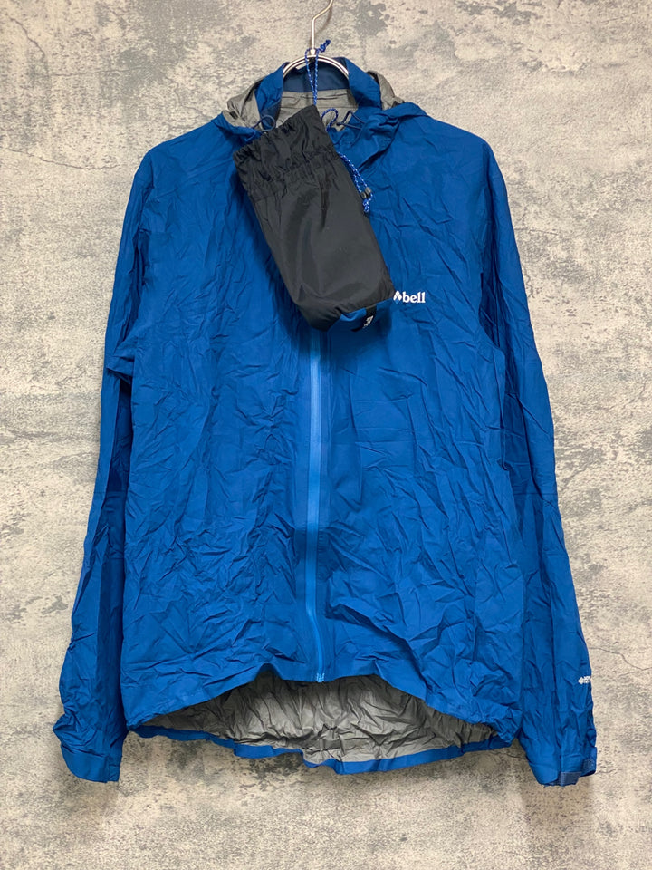 JW047 モンベル mont bell 長袖 サイクルレインジャケット 紺 L