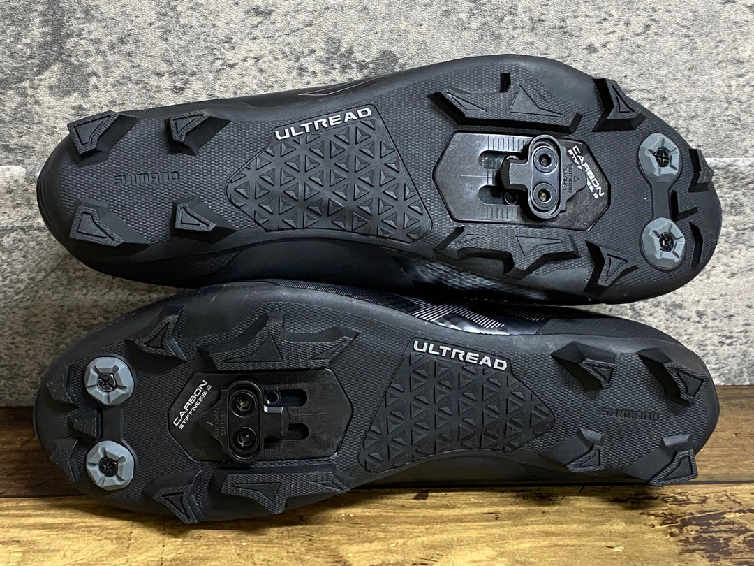 KD341 シマノ SHIMANO XC7 WIDE SHXC702M L01 E ビンディングシューズ BOA 2穴 黒 シルバー EU42