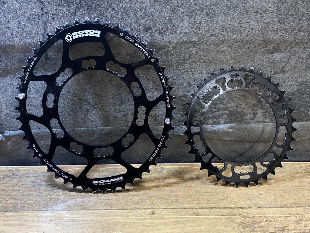 KP671 ローター ROTOR Q-RINGS 楕円 チェーンリングセット 50/36T 11S カンパ5armコンパクト用 36×110-113