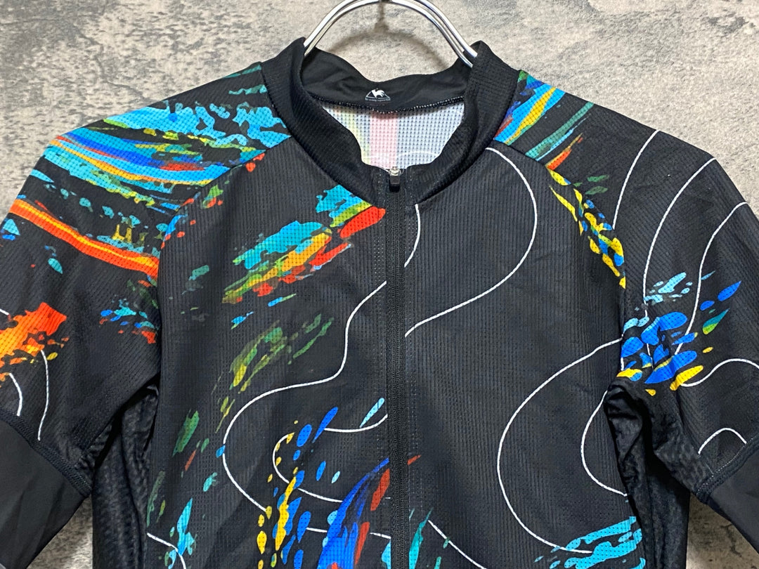 KI523 ルコックスポルティフ le coq sportif 半袖 サイクルジャージ 黒 S