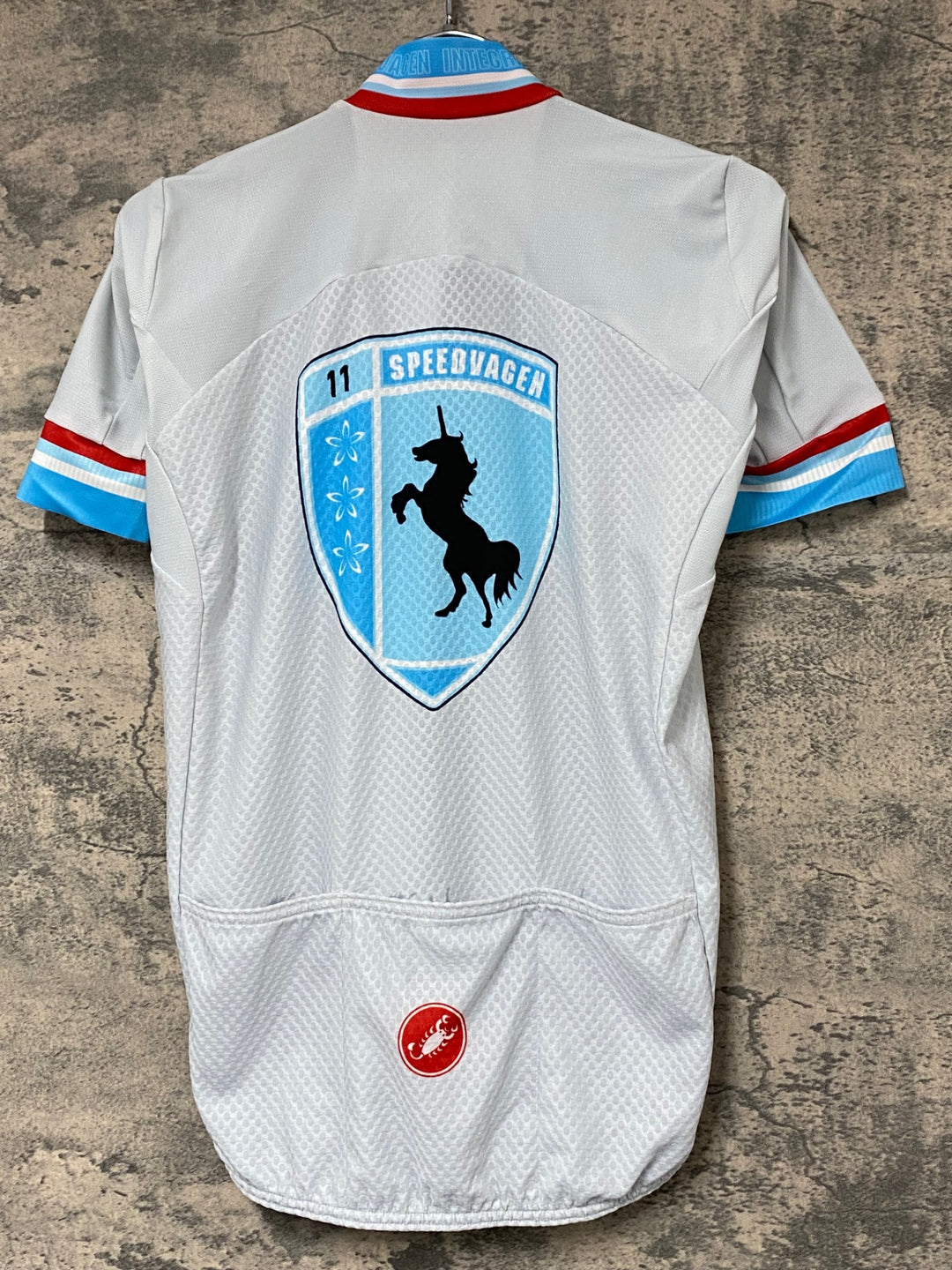 JG897 カステリ castelli SPEEDVAGEN 半袖サイクルジャージ グレー XS