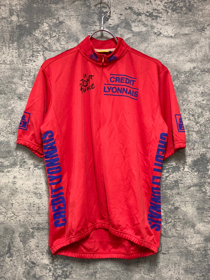 JM582 TOUR de France CREDIT LYONNAIS 半袖 サイクルジャージ 赤 XL