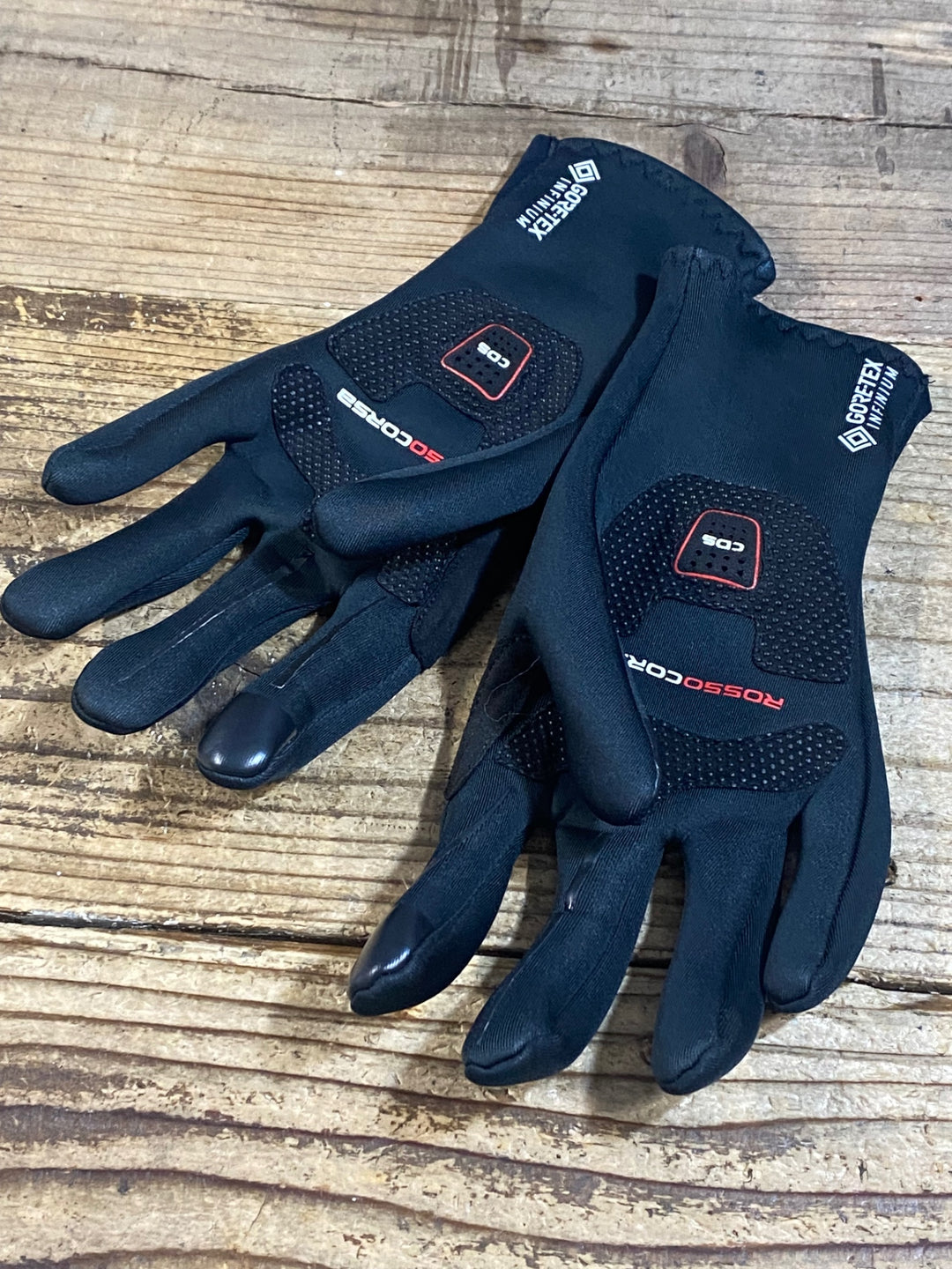 KB406 カステリ CASTELLI ROSSOCORSA perfetto 長指 グローブ 黒 S 裏起毛 WINDSTOPPER