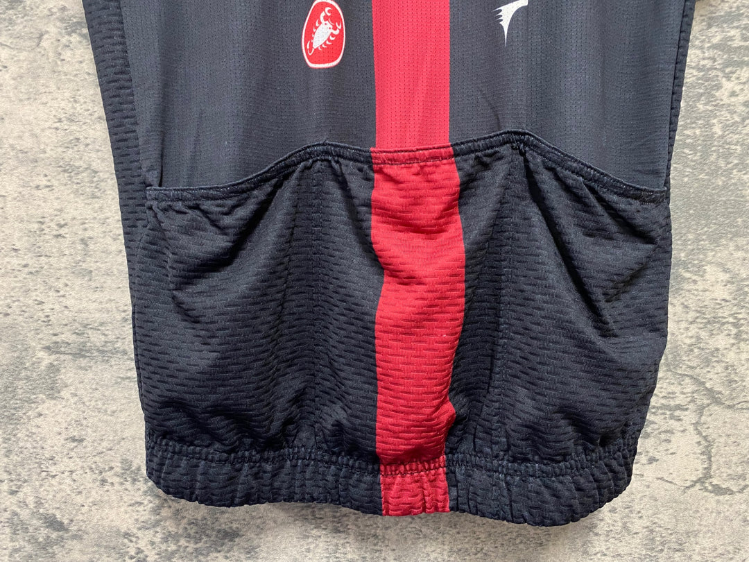 KC370 カステリ CASTELLI 半袖 サイクルジャージ バーガンディ 黒 S TEAM INEOS