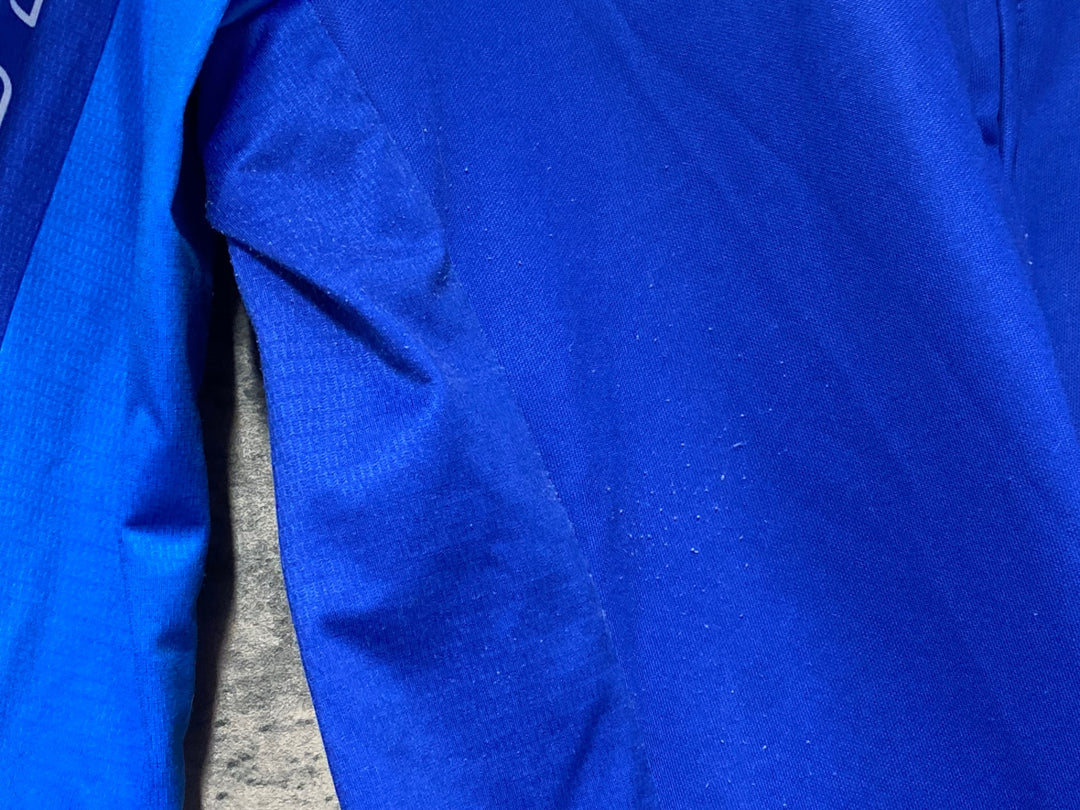KI532 カステリ CASTELLI 長袖 サイクルジャージ 青 S 裏起毛 ※毛玉