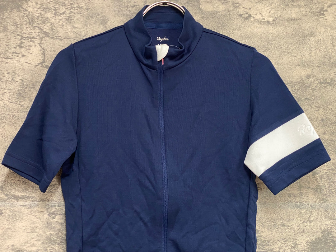 KM408 ラファ Rapha MEN'S CLASSIC JERSEY 半袖 サイクルジャージ 紺 XS