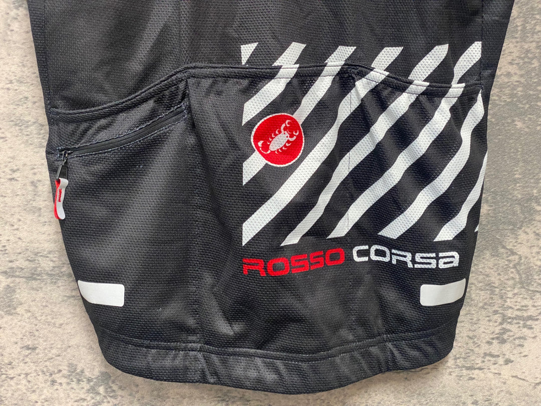 JK477 カステリ CASTELLI ROSSO CORSA 半袖 ジャージ 黒 M
