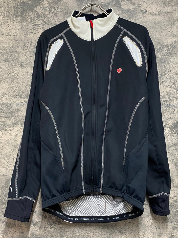 JR164 パールイズミ PEARL iZUMi 長袖サイクルジャケット 白黒 L 裏起毛