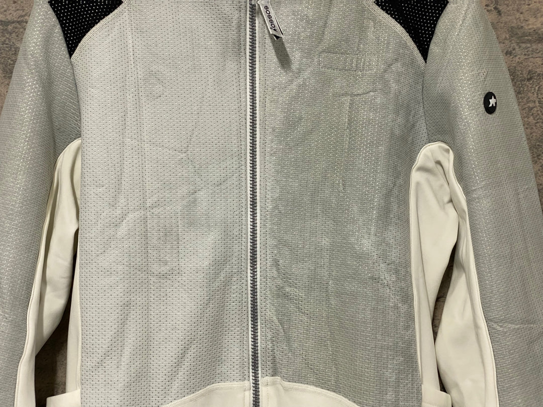 JE471 アソス assos AIRBLOCK 長袖 サイクルジャケット 白 L 裏起毛 ※変色
