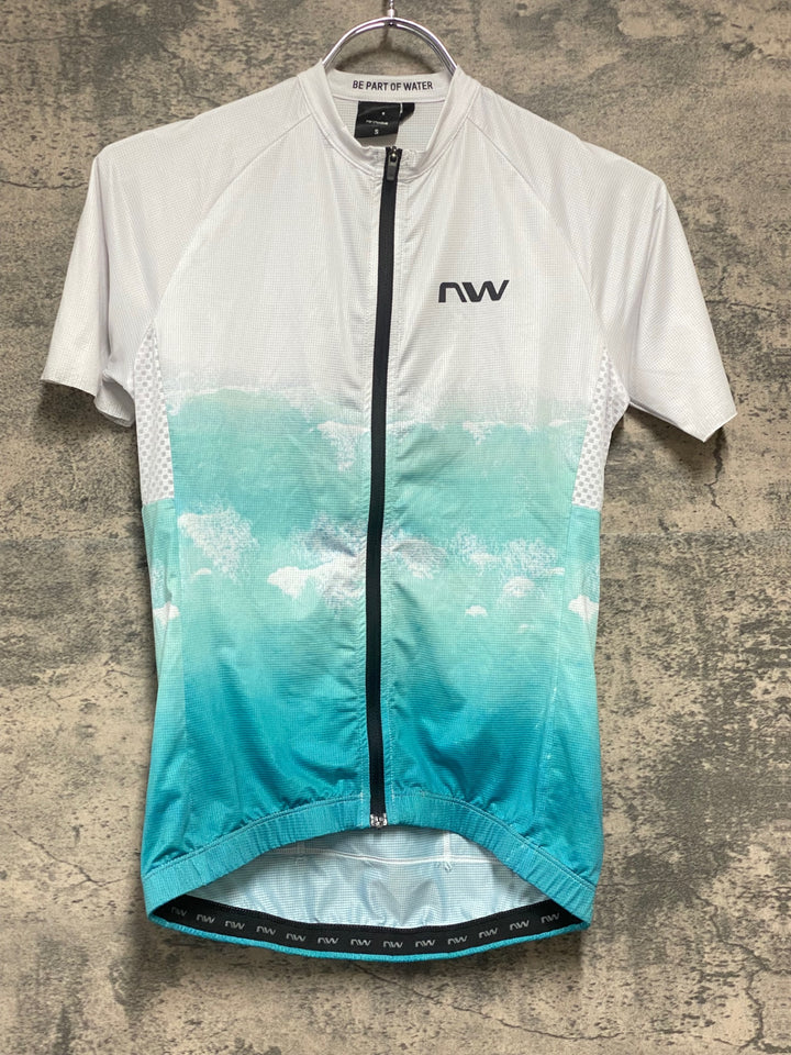 KH942 ノースウェーブ NORTHWAVE 半袖 サイクルジャージ 白青 S レディース