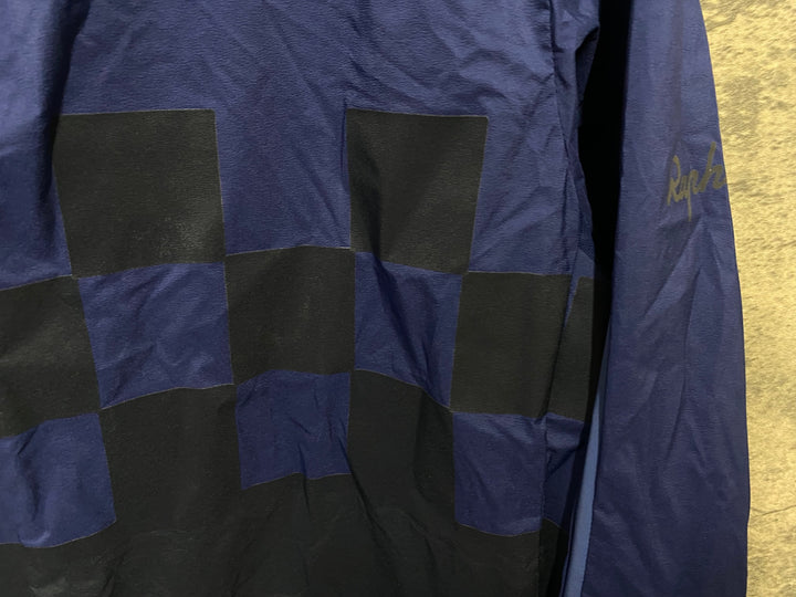 KC033 ラファ Rapha CLASSIC WIND CHECK JACKET 長袖 ウインドブレイカー 紺 M ※汚れあり