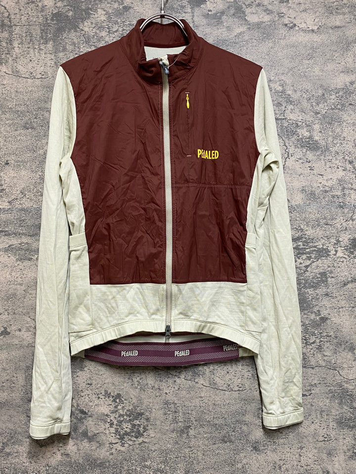 JL023 ペダレッド PEdALED 長袖 サイクルジャケット 白 ブラウン S