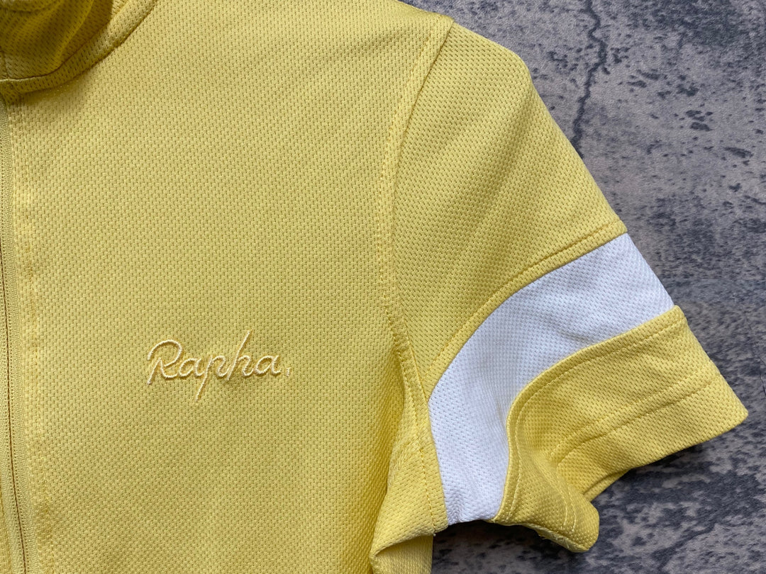 JT900 ラファ Rapha WOMEN'S LIGHTWEIGHT JERSEY 半袖サイクルジャージ黄 XS 汚れあり ※タバコ臭