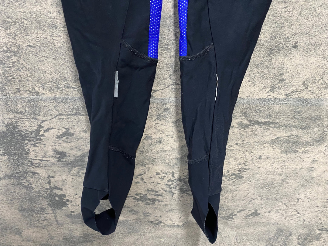 JS662 アソス ASSOS AIRBLOCK851 ビブタイツ 黒 青 M 裏起毛 タグカット ※擦れあり