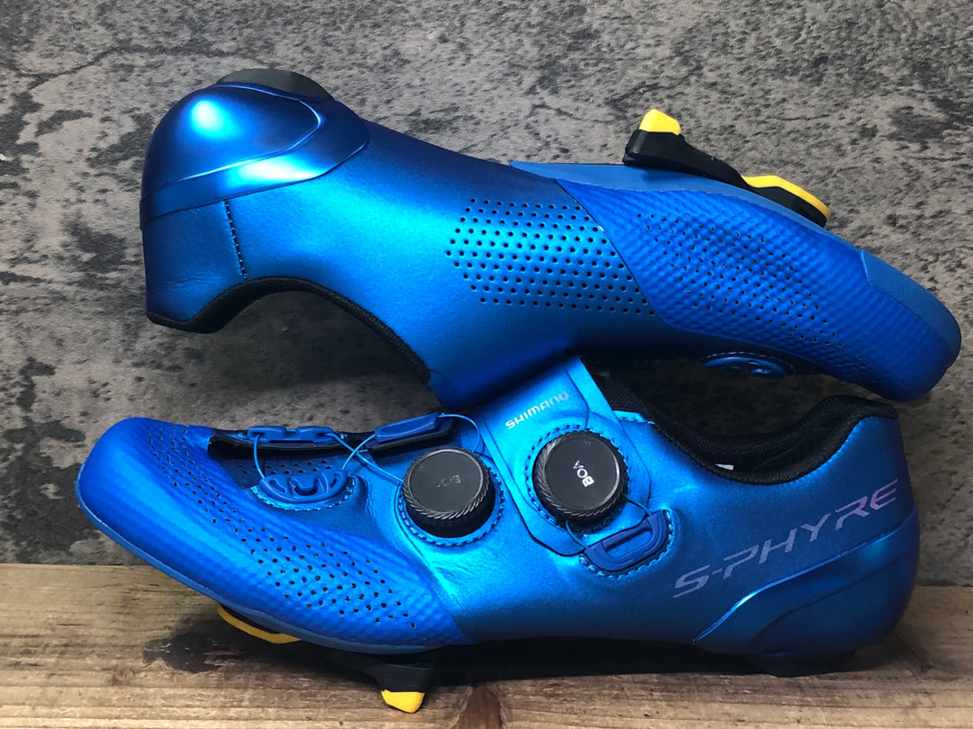 JP256 シマノ SHIMANO S-PHYRE SHRC902M ビンディングシューズ SPD-SL 青 EU41.5
