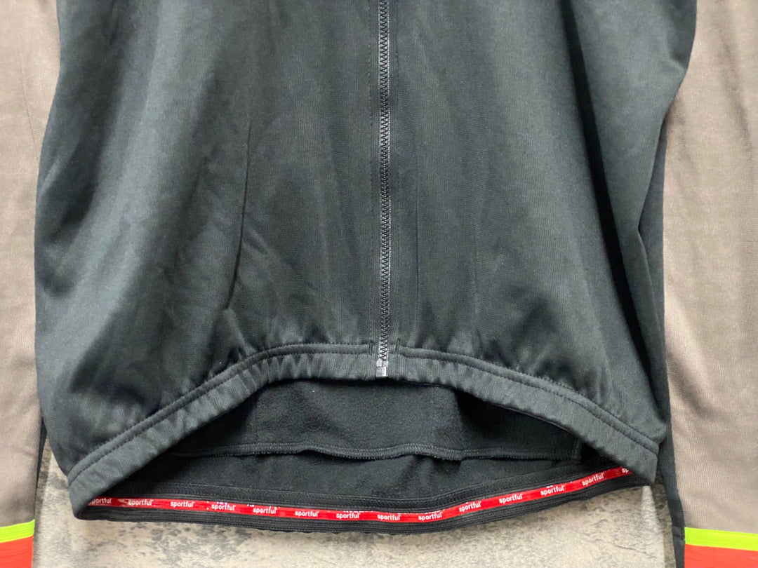 JZ007 スポーツフル sportful 長袖 サイクルジャージ 黒 茶 L 裏起毛