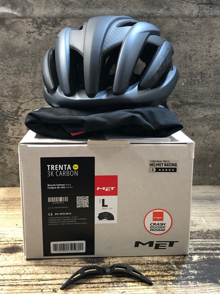 KA013 メット MET トレンタ TRENTA 3K CARBON MIPS ヘルメット 黒 Lサイズ 製造2024年9月