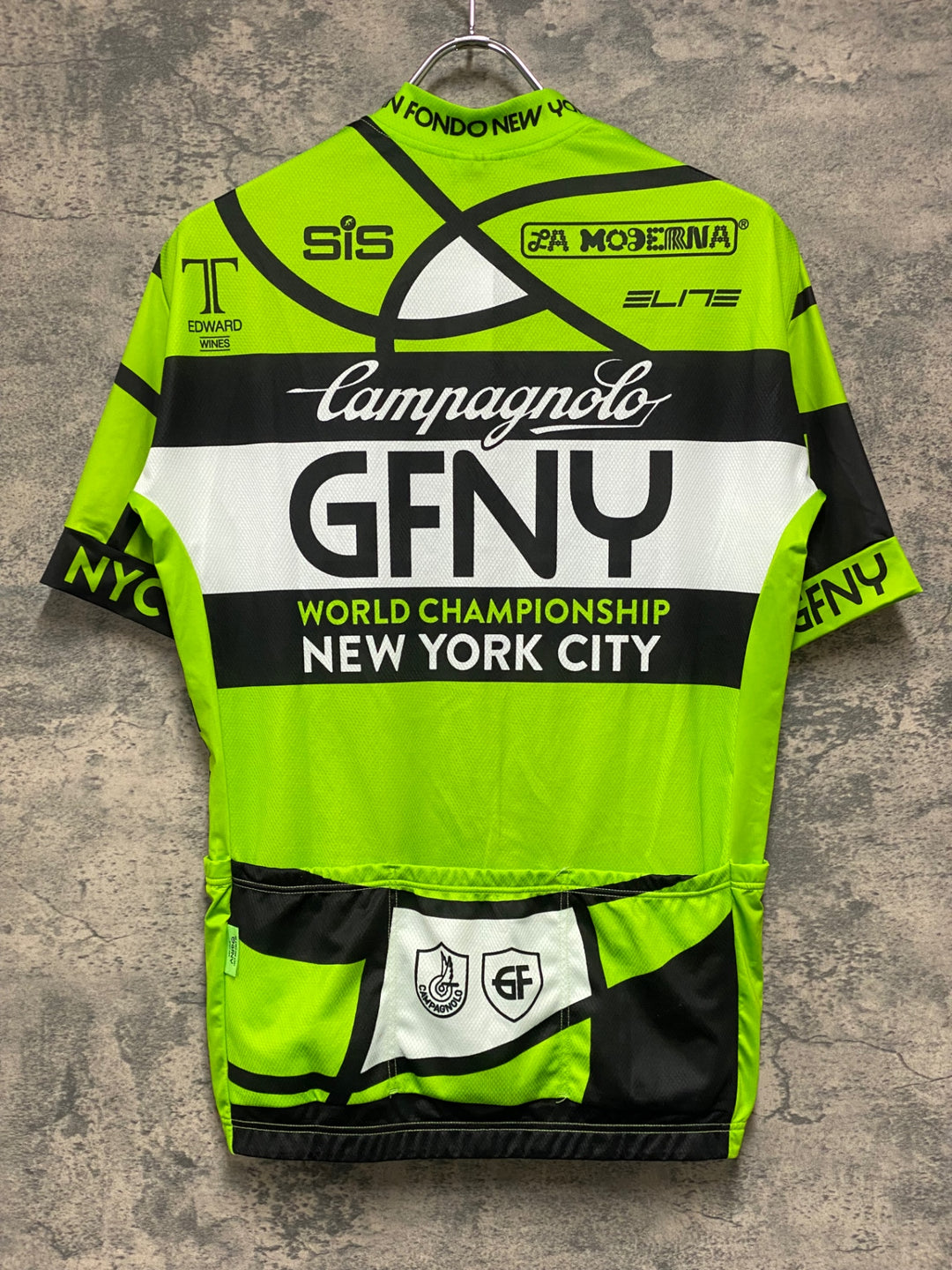 JK172 GFNY Campagnolo 半袖 サイクルジャージ 黄緑 L