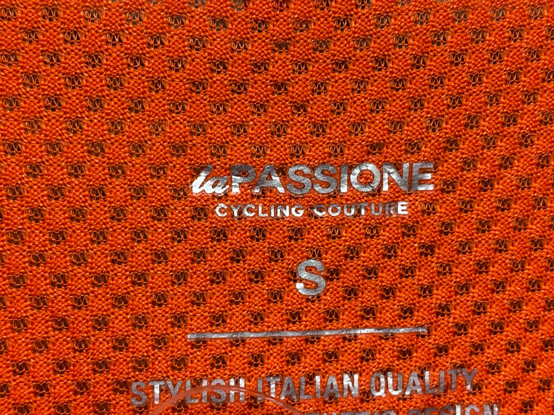 JZ603 ラパッション LaPASSIONE 半袖 サイクルジャージ メッシュ オレンジ S ※汚れ