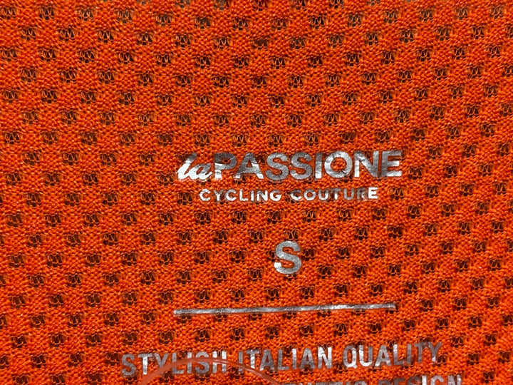 JZ603 ラパッション LaPASSIONE 半袖 サイクルジャージ メッシュ オレンジ S ※汚れ