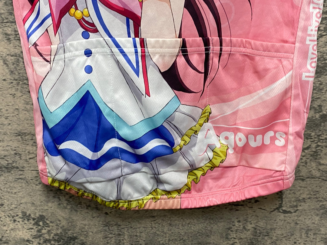 KG886 アウローラ AURORA 半袖 サイクルジャージ 白 ピンク L ラブライブ! サンシャイン!! 桜内莉子 Ver.