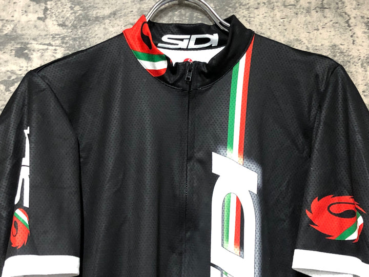 JV725 カステリ CASTELLI DINO 2 シディ SIDI 半袖 サイクルジャージ 黒赤 XL