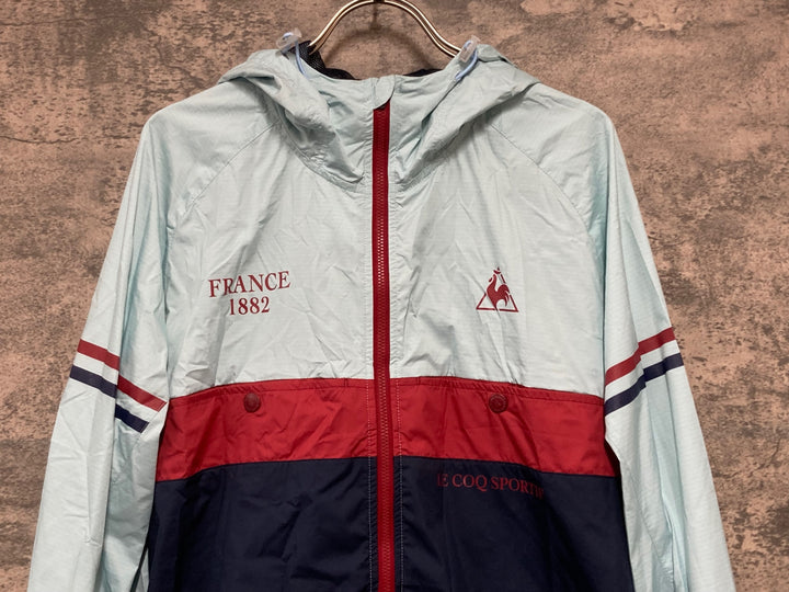 KK448 ルコックスポルティフ le coq sportif 長袖 ウィンドブレーカー 水色 紺 O