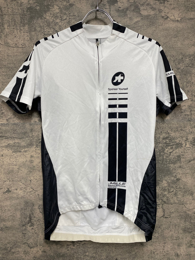 JQ942 アソス ASSOS SS.MILLE 半袖 サイクルジャージ 白 M ※汚れ シミ